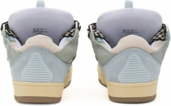 Lanvin Grijze Blauwe Leren Sneakers Eigentijdse Stijl