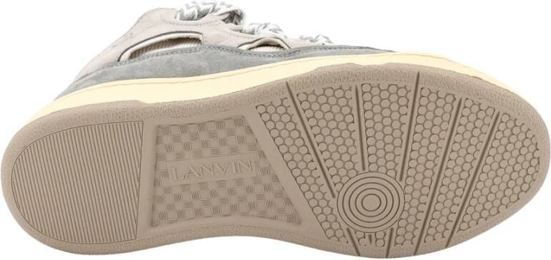 Lanvin Grijze Sneakers met Logo Tong Gray Heren