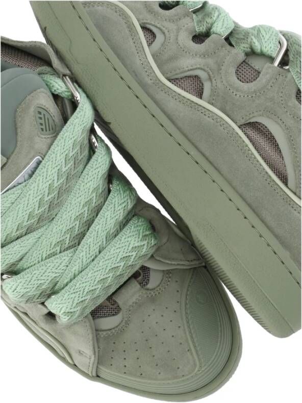 Lanvin Groene katoenen sneakers met herringbone-patroon