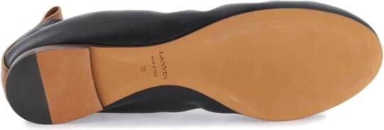 Lanvin Leren Ballerina Flat Black Dames