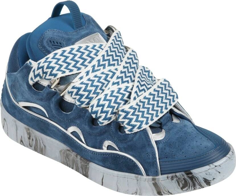 Lanvin Leren Curb Sneakers met Reflecterende Details
