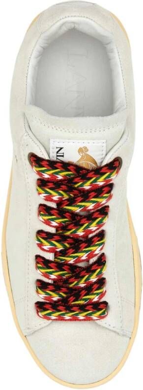 Lanvin Lite Curb Krijt Suède Sneakers Wit Dames