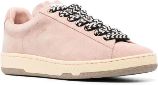 Lanvin Lite Curb Suede Sneakers Pink Dames