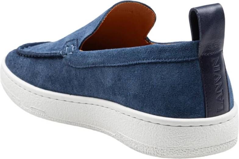 Lanvin Marineblauwe Suède Loafer Schoenen