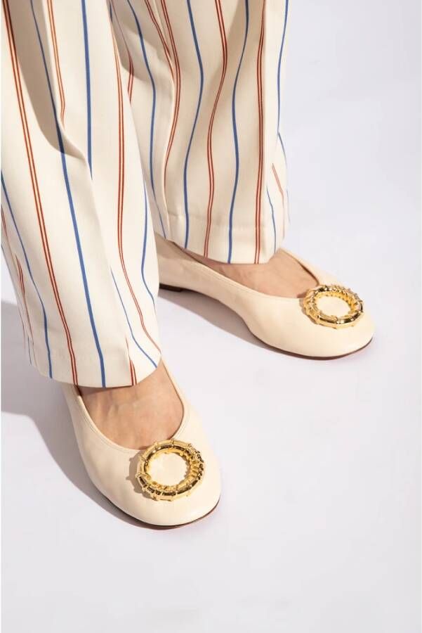 Lanvin Melodie leren ballet flats Beige Dames