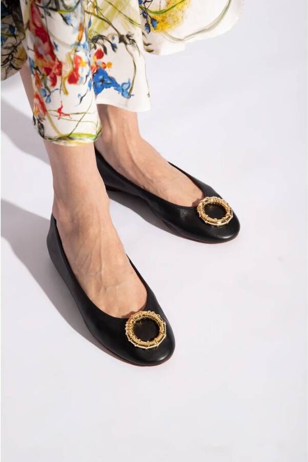 Lanvin Melodie leren ballet flats Black Dames