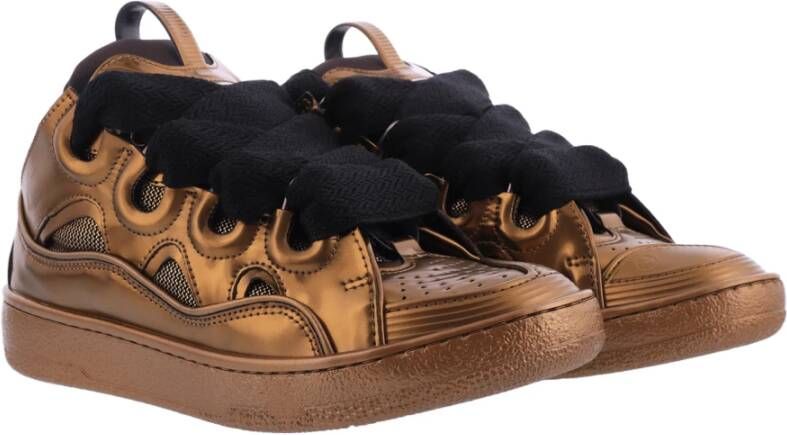 Lanvin Metallic Leather Curb Sneakers