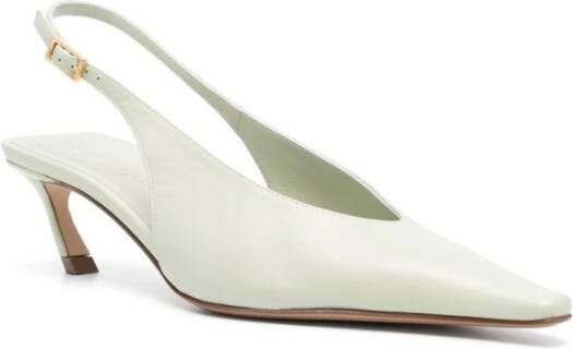 Lanvin Sage Green Pointed-Toe Slingback Pumps Groen Dames