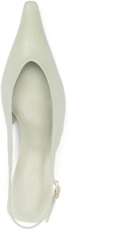 Lanvin Sage Green Pointed-Toe Slingback Pumps Groen Dames