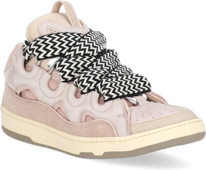 Lanvin Roze Leren Sneakers met Ademende Details Pink Heren
