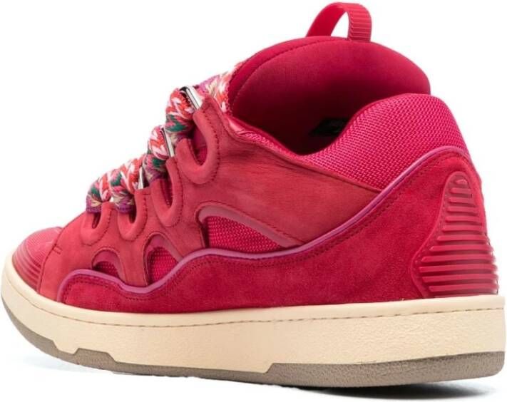 Lanvin Crimson Leren Chunky Sneakers Rood Heren