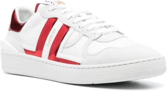 Lanvin Witte Leren Panel Sneakers Wit Dames