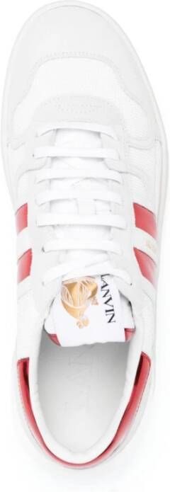 Lanvin Witte Leren Panel Sneakers Wit Dames