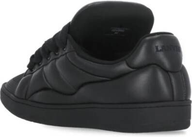 Lanvin Zwarte Leren Sneakers voor Mannen Zwart Heren