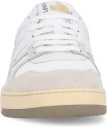 Lanvin Witleren Ronde Neus Sneakers Wit Heren