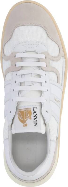 Lanvin Witleren Ronde Neus Sneakers Wit Heren