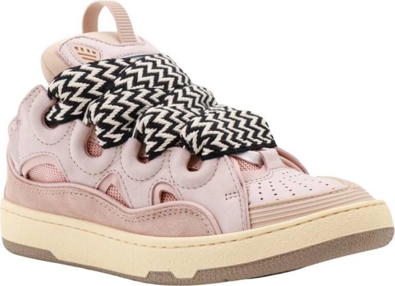 Lanvin Suede en Mesh Sneakers Pink Dames