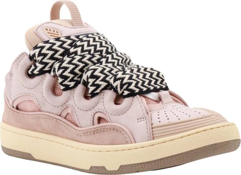 Lanvin Roze Suède Sneakers met Geperforeerde Details Pink Dames