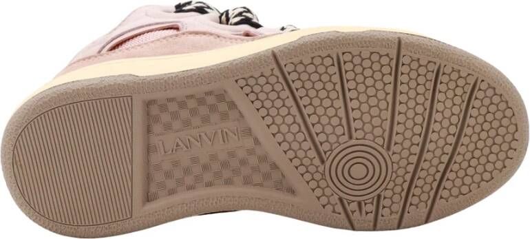 Lanvin Roze Suède Sneakers met Geperforeerde Details Pink Dames