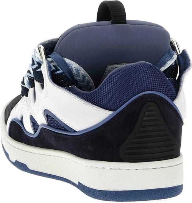 Lanvin Wit Blauw Veterschoen Rubberen Zool