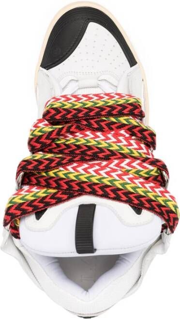 Lanvin Witte Curb Lace-Up Sneakers Multicolor Heren