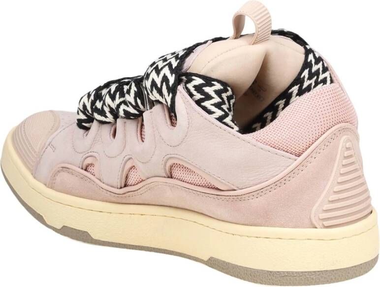 Lanvin Witte en roze leren sneakers