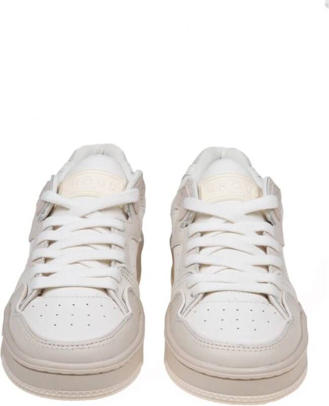 Lanvin Witte Mesh Sneakers met Leren en Suède Inzetstukken White Heren