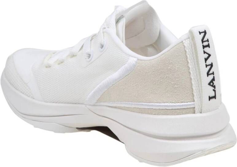 Lanvin Witte Mesh Sneakers met Suède Details White Dames