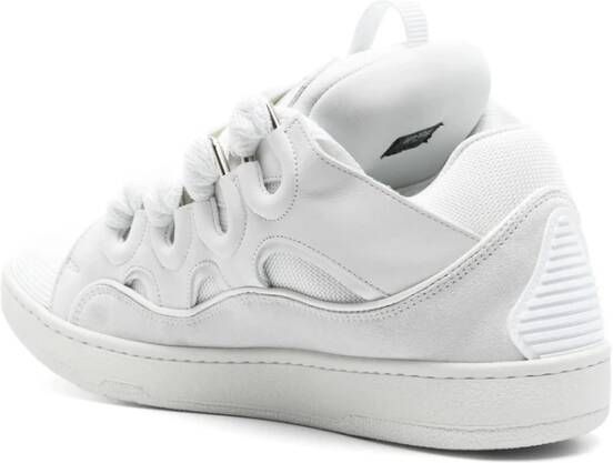 Lanvin Witte Vetersneaker met Gewatteerd Ontwerp