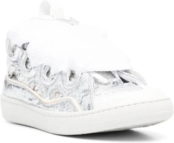 Lanvin Zilveren Curb Sneakers Gray Dames
