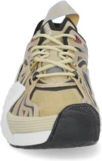 Lanvin Zwarte en gouden tech materiaal sneakers Beige Heren