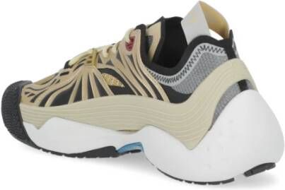 Lanvin Zwarte en gouden tech materiaal sneakers Beige Heren