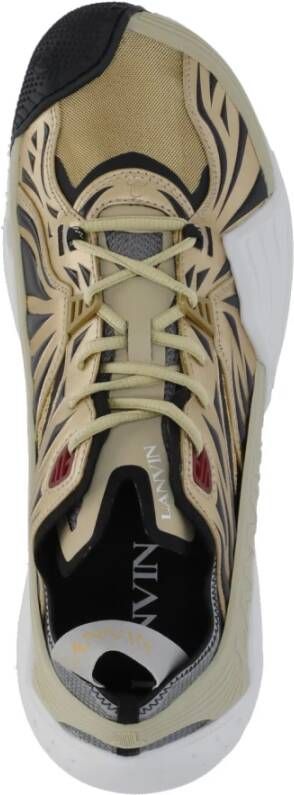 Lanvin Zwarte en gouden tech materiaal sneakers Beige Heren