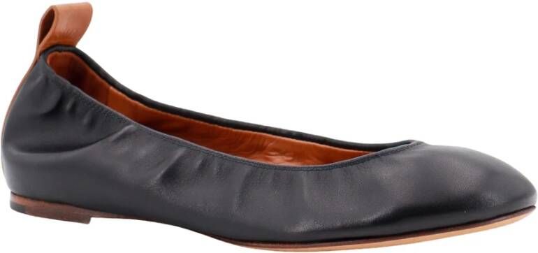 Lanvin Zwarte Leren Ballerina Schoenen Black Dames