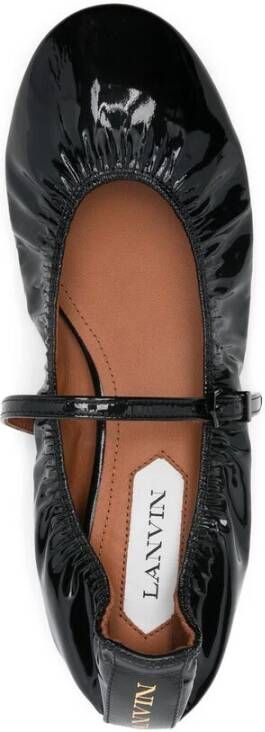 Lanvin Zwarte Leren Gesp-Schoenen Black Dames