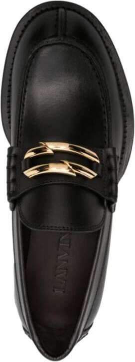 Lanvin Zwarte leren loafers met gespdetail