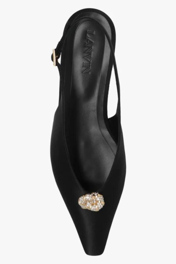 Lanvin Zwarte satijnen ballerina`s