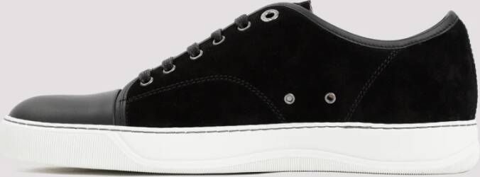Lanvin Zwarte Sneakers met Leren Accenten Black Heren