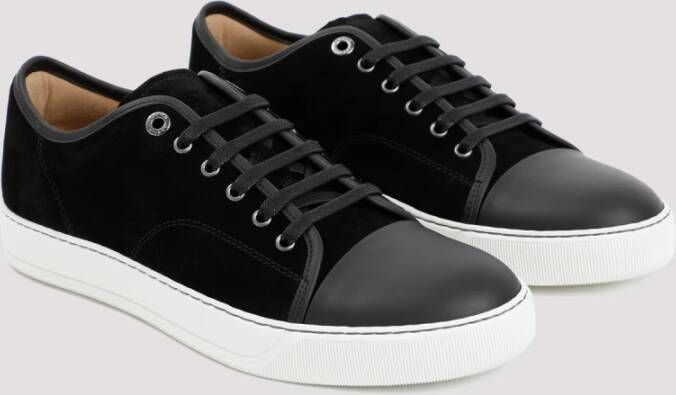 Lanvin Zwarte Sneakers met Leren Accenten Black Heren