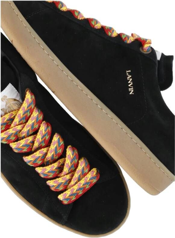 Lanvin Zwarte Suède Leren Sneakers Zwart Dames