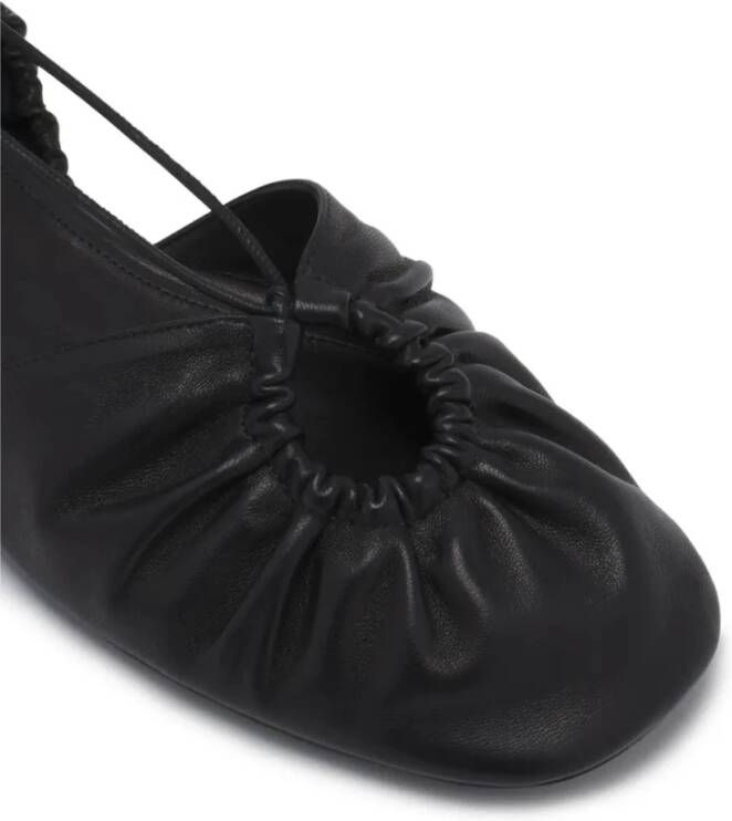 Lanvin Zwarte Veterschoenen Leren Ballerina's