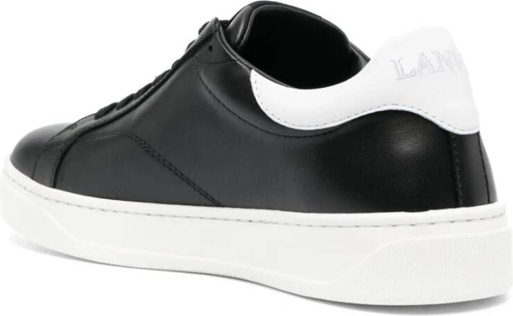 Lanvin Zwart Wit Leren Sneakers Black Heren