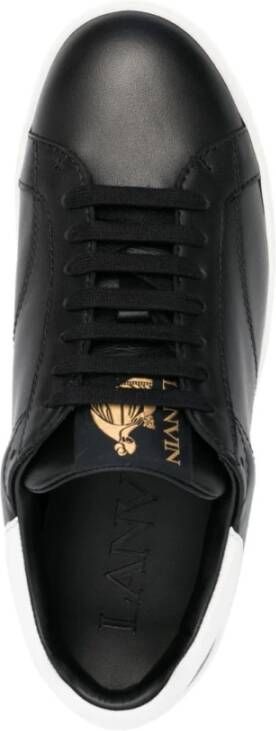 Lanvin Zwart Wit Leren Sneakers Black Heren