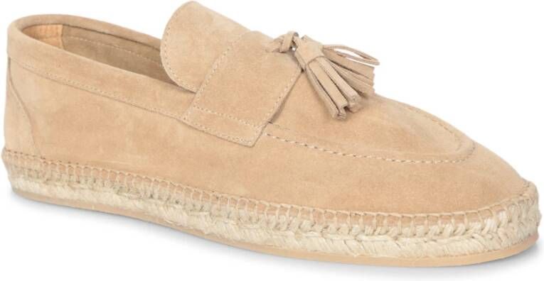 Lardini Beige Suède Instappers Espadrilles Beige Heren