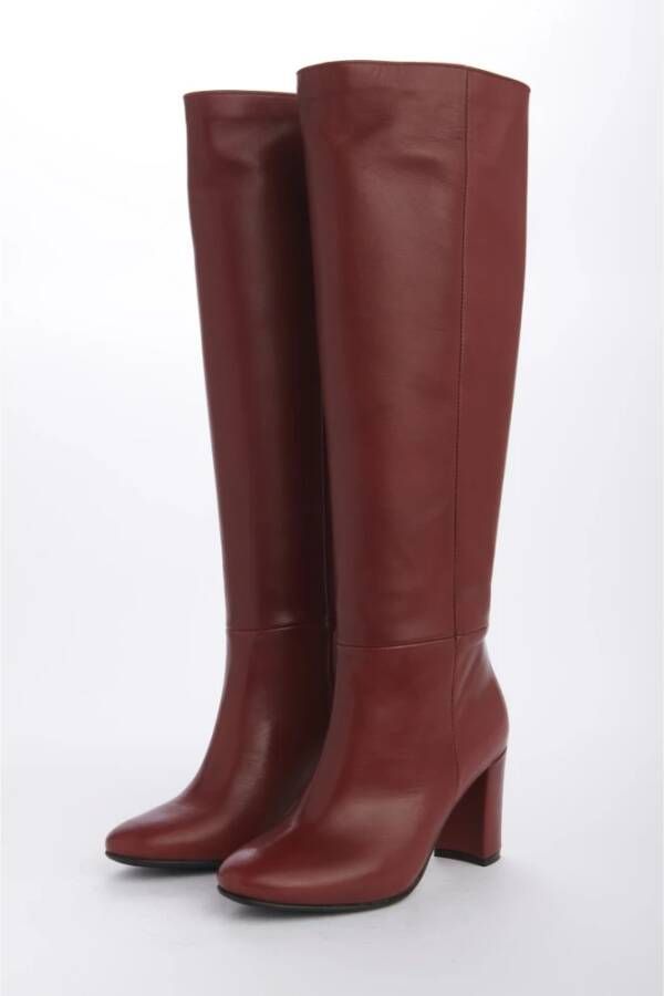 L'arianna Bruine Platte Schoenen Leren Laars Hak Brown Dames