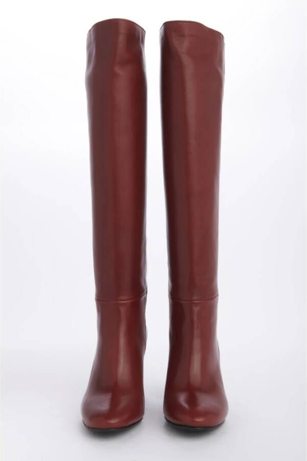 L'arianna Bruine Platte Schoenen Leren Laars Hak Brown Dames