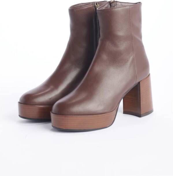 L'arianna Bruine platte schoenen met plateau Brown Dames