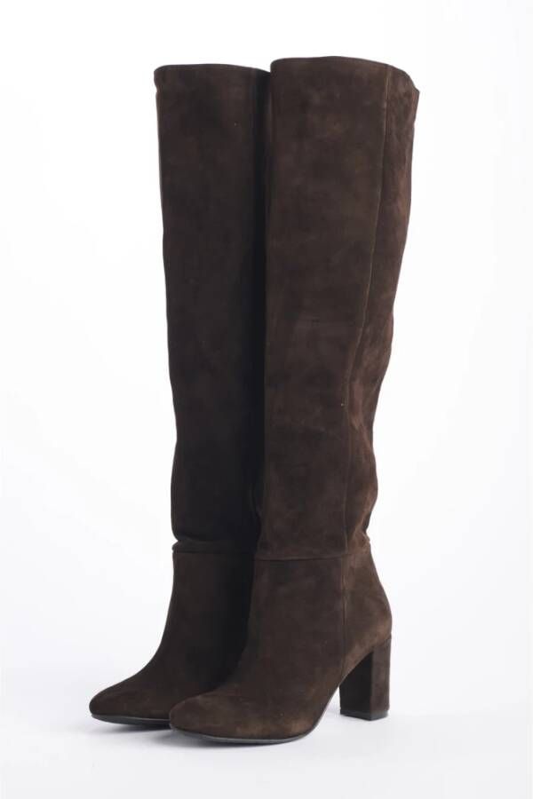 L'arianna Bruine Suède Platte Schoenen Brown Dames