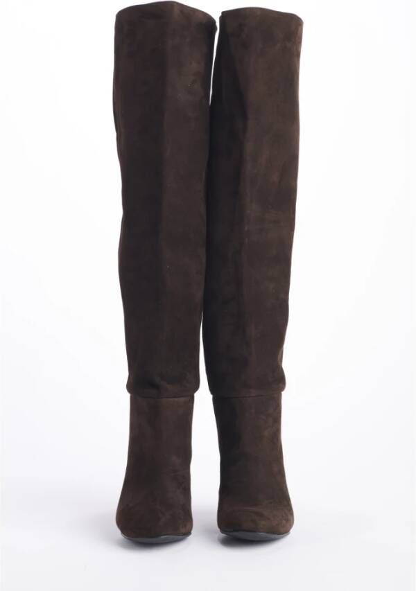 L'arianna Bruine Suède Platte Schoenen Brown Dames