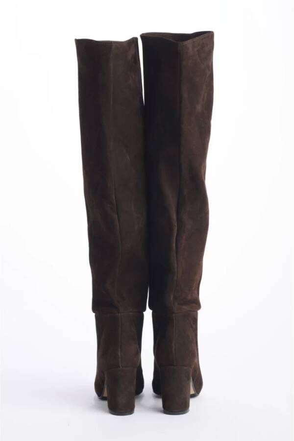 L'arianna Bruine Suède Platte Schoenen Brown Dames